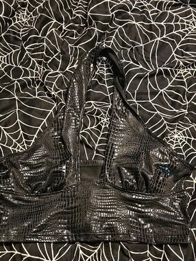 Black reptile Print Halter, Shein, 1xl